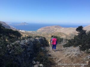 hiking with group in amorgos