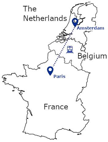 Paris Amsterdam Art Workshop Vacation Map