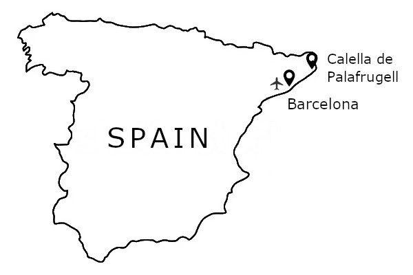 Spain map walking vacation art workshop